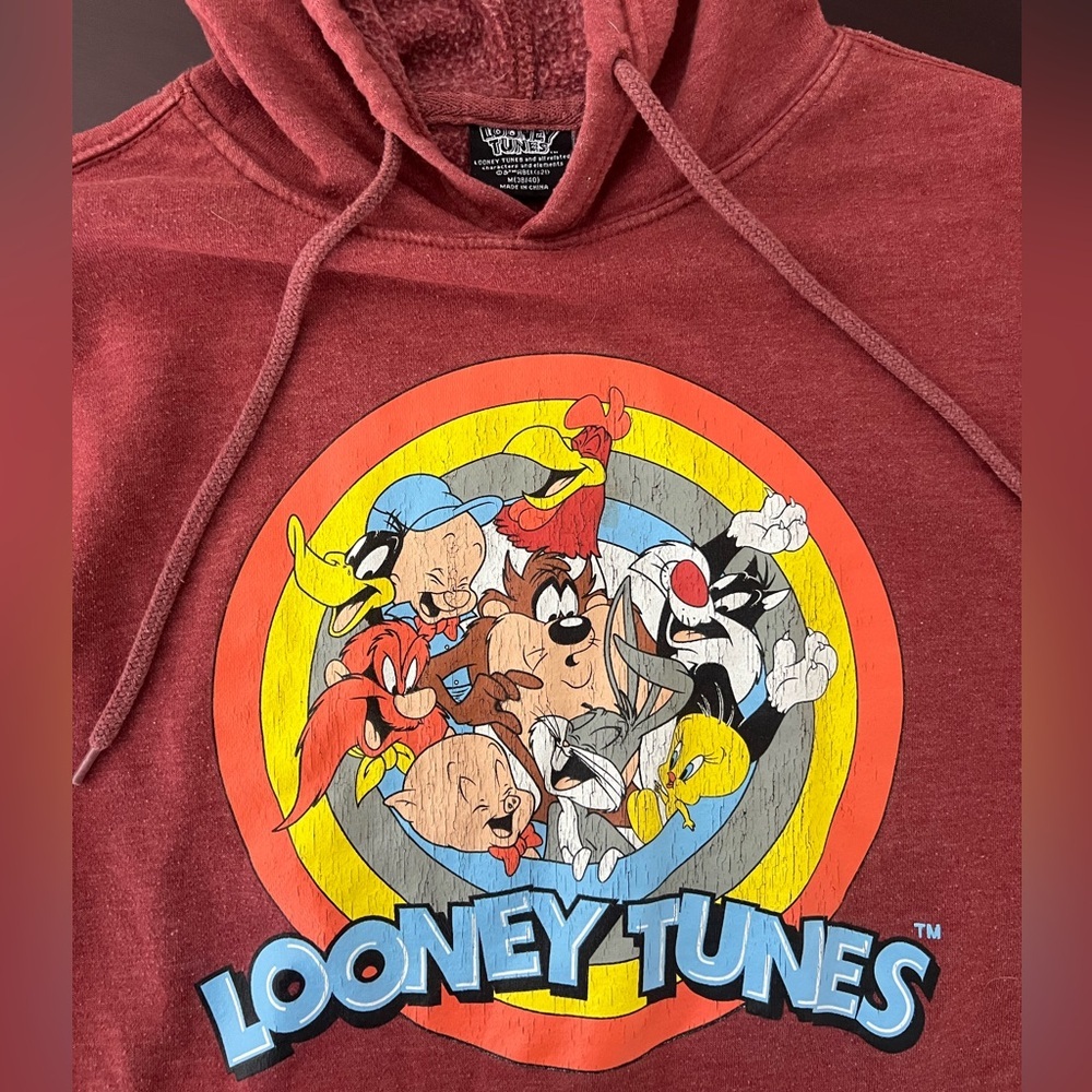 Looney Tunes - Multi Character Hoodie - Red - Medium